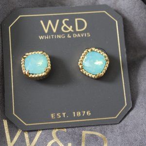 Whiting & Davis On The Rocks Opal Stud Earrings Brand New/Gift Boxed